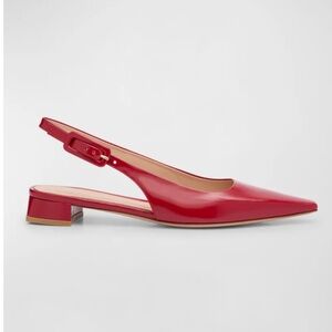 Gianvito Rossi Red Leather Slingback Pumps